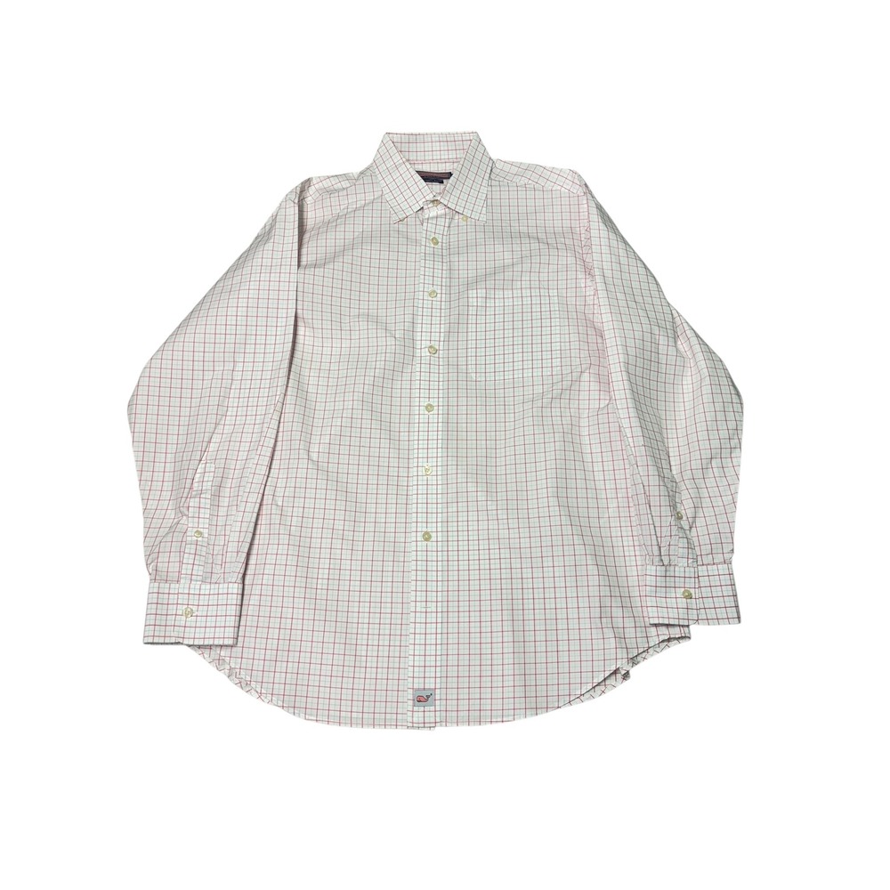 Vineyard Vines Murray Pink Shirt Mens Large‎ Checkered Button Down 100 Cotton